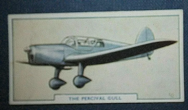 PERCIVAL GULL   Light Aircraft   Vintage 1930's Illustrated Card  CD07