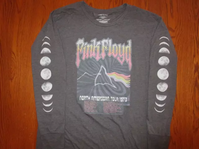 New Pink Floyd 1973 North American Tour Long Sleeve Gray T-Shirt Mens 2Xl