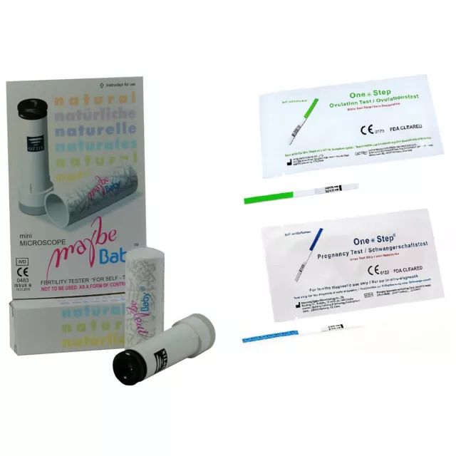 Fertility Saliva Test Mini-Microscope 40 Ovulation Tests 10 Pregnancy Strips