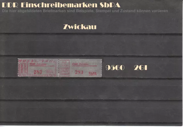 DDR R-Zettel SbPA Einschreibemarken Zwickau 9560 postfrisch ** LOT