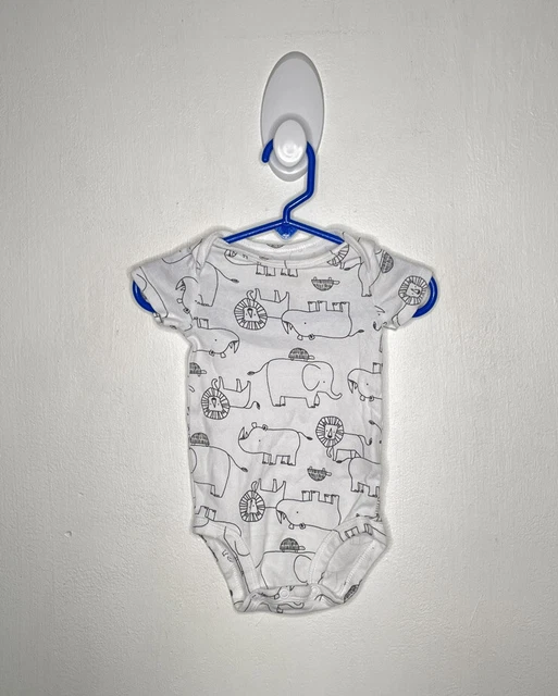 Carters One Piece Bodysuit Baby Size 3-6 Months White Short Sleeve