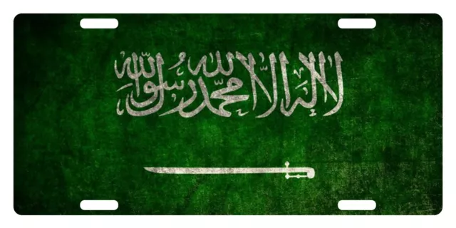 Saudi Arabia Flag Custom License Plate Kingdom Of Saudi Arabia Emblem Version 2