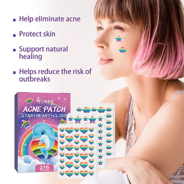 216Pcs Pimple Patches Acne Spot Dots Zits Hydrocolloid Scar Face Skin Treatment_