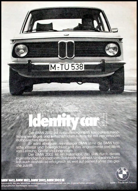 BMW 02-Reihe, original Werbung 1974,  1602, 1802, 2002, 2002 tii