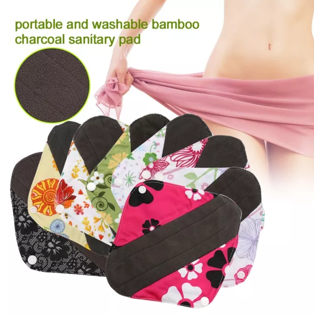 Almohadillas menstruales reutilizables de carbón bambú revestimiento panty sanitario antibacteriano Reino Unido