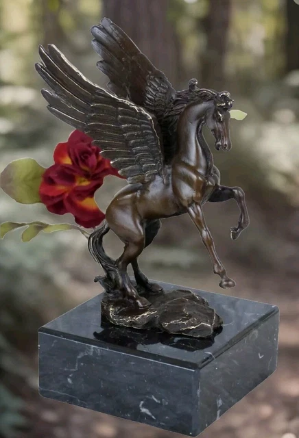 SCULPTURE EN BRONZE De Cheval Sauvage Agile En Course, Figurine