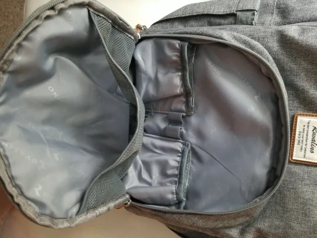 Diaper Bag Mom's Backpack, RUVALINO Multifunction Travel Maternity Baby Bag Grey 3
