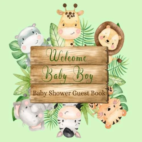 BABY SHOWER GUEST Book Baby Jungle Animals Safari Theme Sign