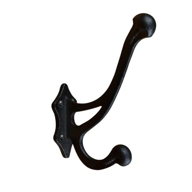 Black Wrought Iron Double Coat Hook 6 1/2"H X 3 1/2" Proj Renovators Supply