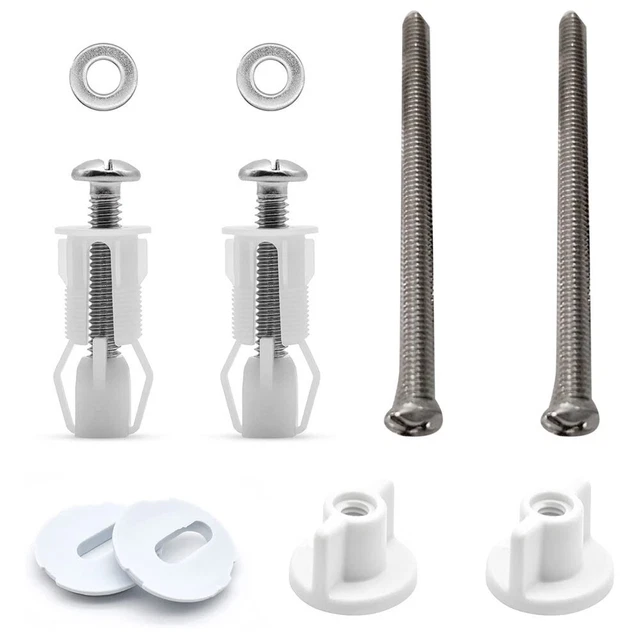 TOILET LID SCREWS Hinge Bolts 2 Pairs Fixing Kit Stainless Steel