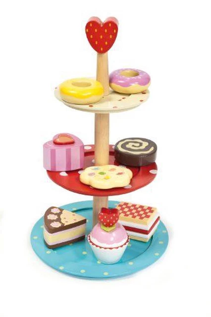 3 Tier Cake Stand Set with Wooden Desserts - Le Toy Van