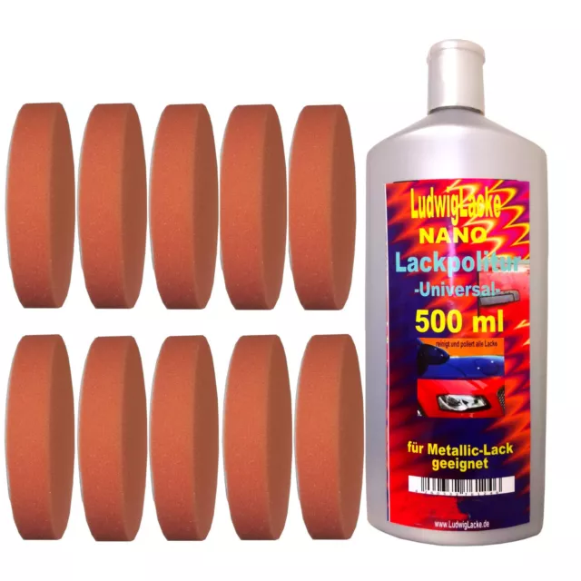 Eponge de Polissage 10x 150mm 25mm Fort Orange Vernis Voiture Polisseur 3