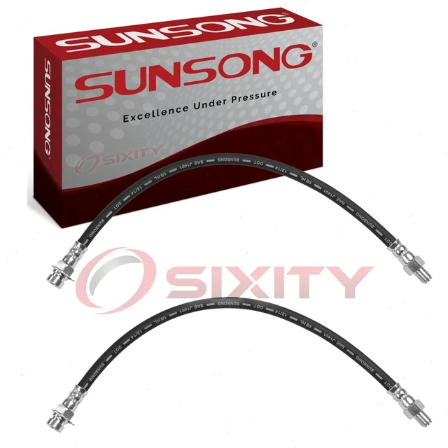 2 pc Sunsong Front Brake Hydraulic Hoses for 1939-1940 GMC AC100 Hoses Pipes md