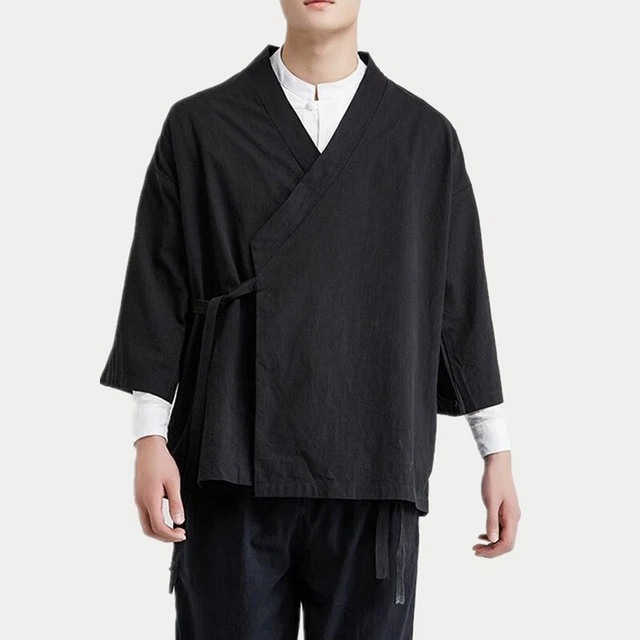 Kimono Homme Vintage Coton Lin - Style Japonais Harajuku, Taille M-XXL | Décontracté, Printemps/Été