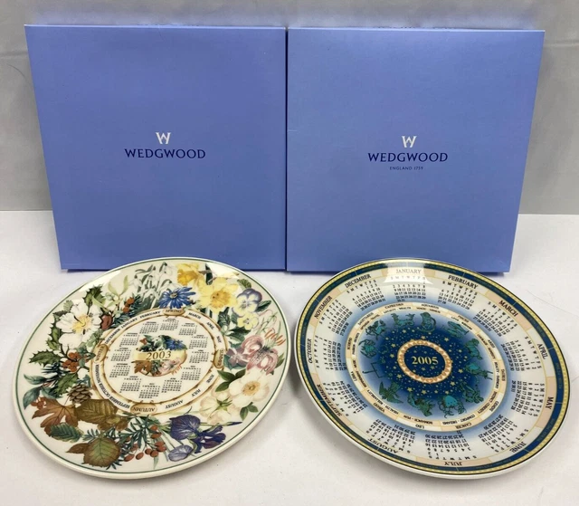 WEDGWOOD CALENDAR PLATES 2003 2005 Floral Stars Daily Mail Boxed C23