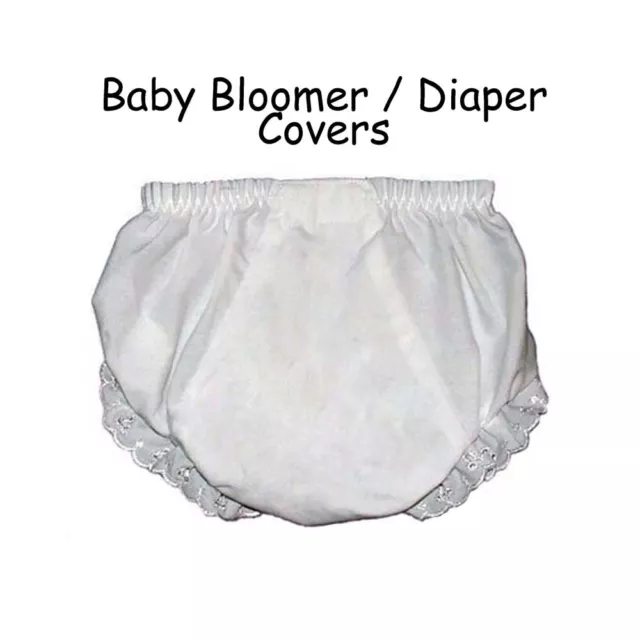 Baby Diaper Covers Bloomers Embroidery Blank - White - 12 months