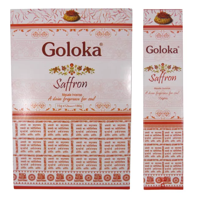 180g varillas de incienso Goloka Saffron azafrán decoración aroma meditación