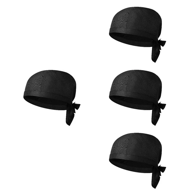 12 pcs Tie Back Hats Chef Hats for Men Catering Hats Chef Turban