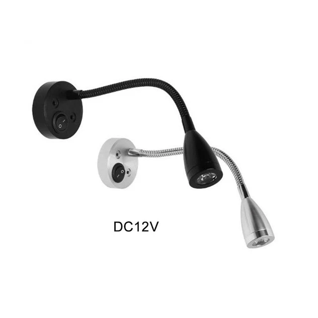 A collo di cigno RV Luce di Lettura 12V 3W lampada da Comodino lampada da
