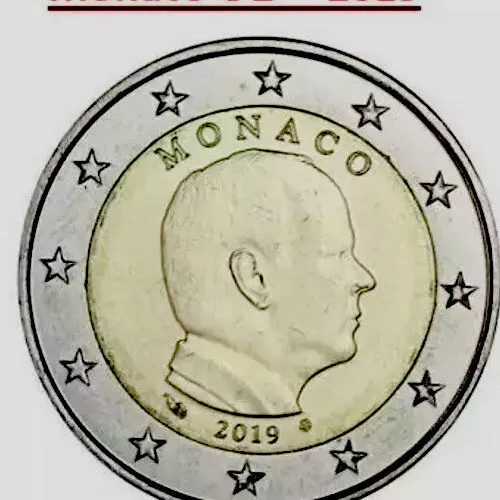 Monaco 🇲🇨 Coin 2€ Euro 2019 Prince Montecarlo New UNC from Roll Low Mintage