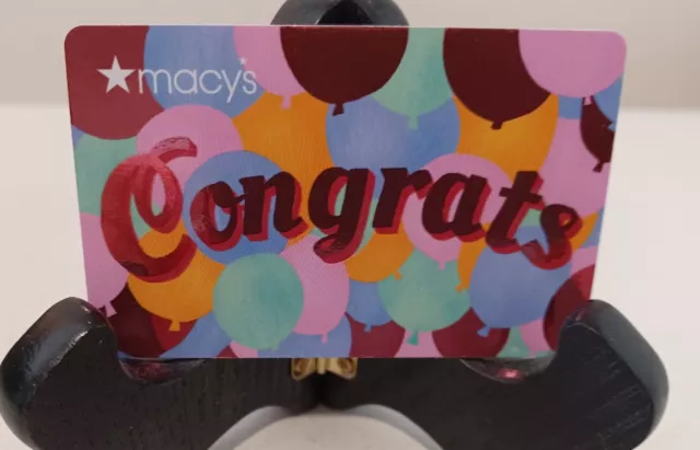 Macy's Gift Card " Congrats " Brand New ~ Great Price ~ Beautiful Colors