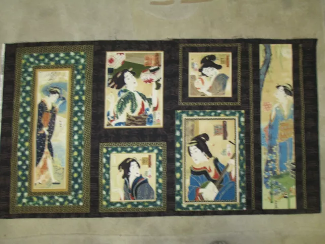 JAPANESE GEISHA GIRLS QUILT PANEL - Kaufman  44" x 23" 100% cotton Made in Japan