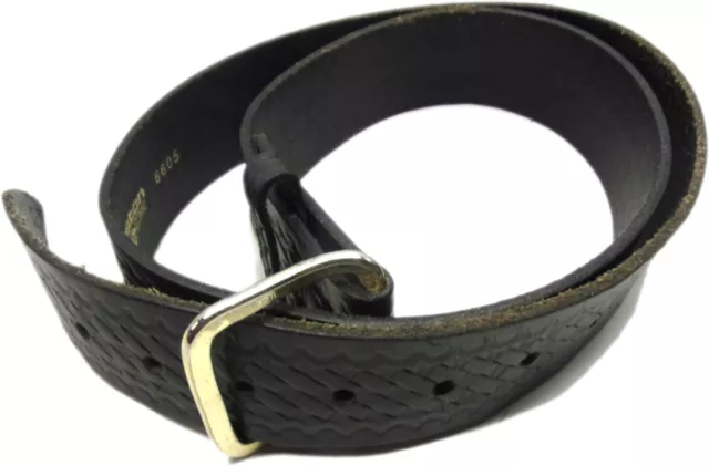 Nice BOSTON LEATHER 6605-38 Black Basketweave Garrison Belt - Duty Belt w/Buckle