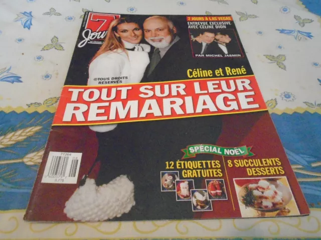 7 jours CELINE DION ON COVER DECEMBER 1999