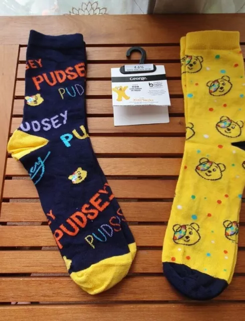 BBC CHILDREN IN Need - Pudsey Bear Socks - Size 4-6.5 (Eu 37-40) - 2023 ...