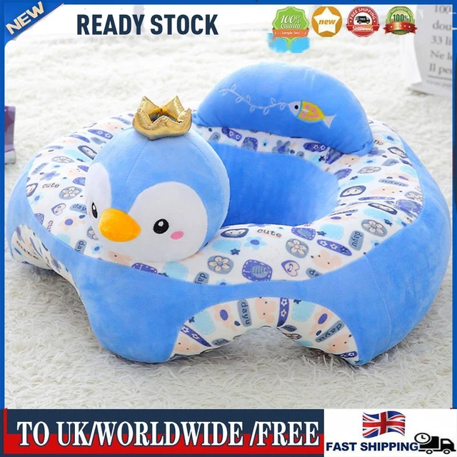 Cartoon Baby Arm Chair Antiskid No Filler for Children Gift (Crowned Penguin)