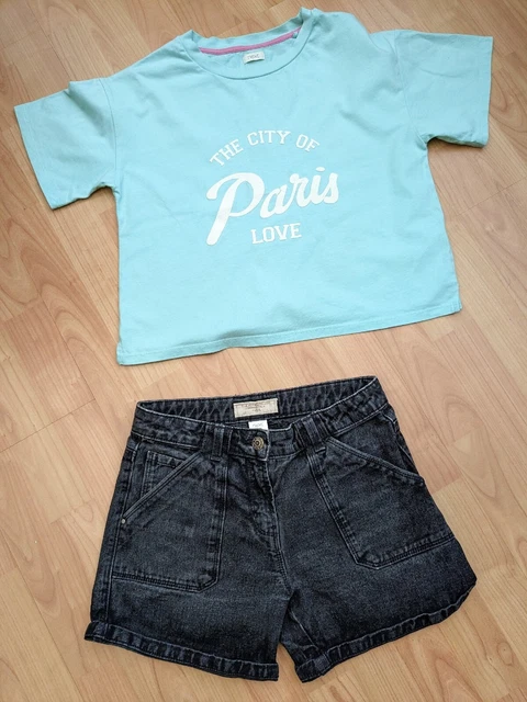 Pantaloncini e t-shirt neri outfit per bambina età 11-12 anni NEXT