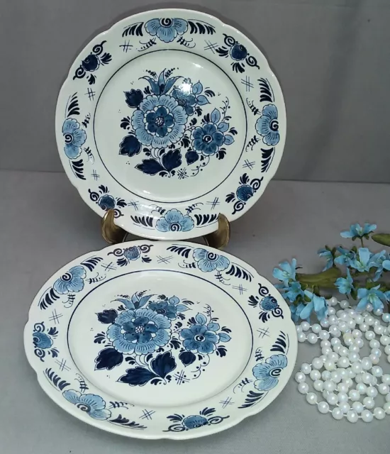 Royal Goedewaagen Blue Delft 2 Stück Kuchenteller, Teller Keramik Y 92