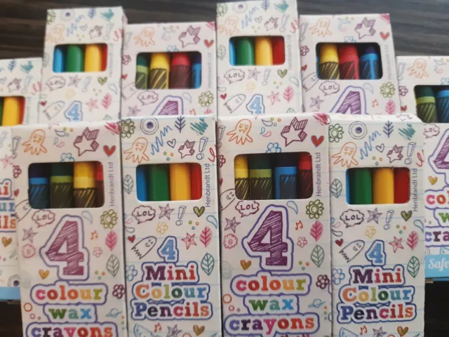 Mini Colouring Pencils, Pack 4, Party Bag Favours, boy girl, pencil crayons