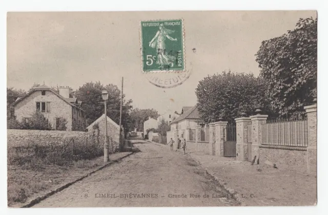 CPA 94 VAL DE MARNE LIMEIL-BREVANNES Grande Rue de Limeil Poste 1908 Animated