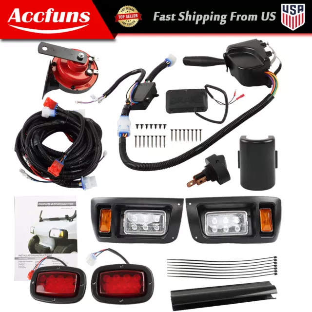 For Club Car DS 1993-UP Golf Cart LED Headlight and Tail Light Kit