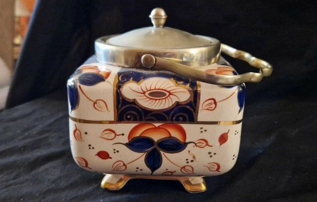 1920s lidded jam preserve condiment pot by Lancaster & Sons Hanley Ltd England