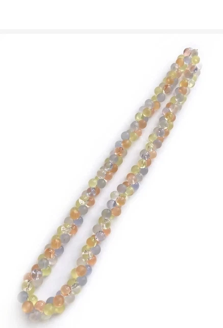 Monet Vintage Famous 'Wisteria' Pastel Lucite Bubble Long Necklace Signed