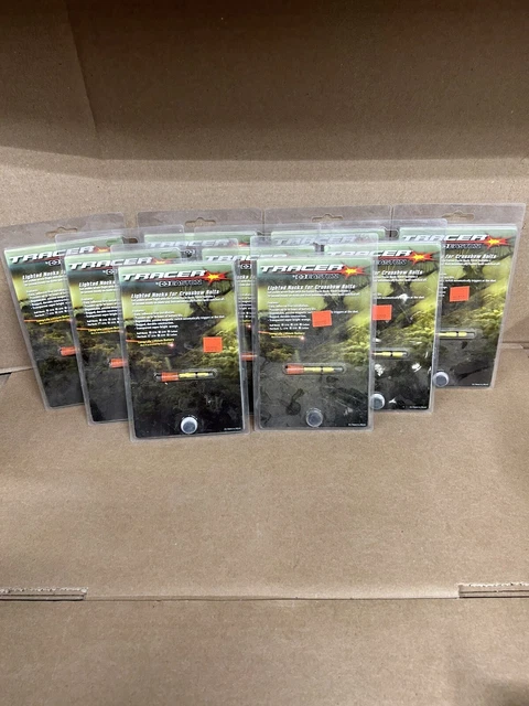 9x EASTON TRACER LIGHTED CROSSBOW BOLT NOCK ORANGE FLATBACK 2216 See Description