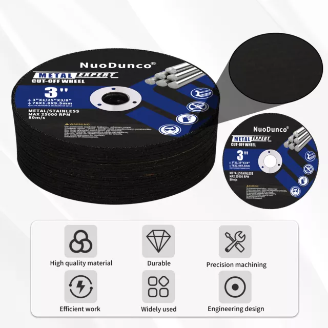 3 inch Metal Cut Off Wheel Disc with Mandrel Arbor 1/4" Shank Die Grinder Drill