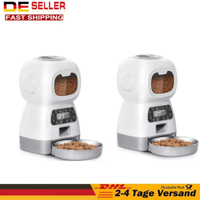 3.5L Automatic Pet Feeder Food Dispenser Cats Dog Timer Stainless Bowl Container