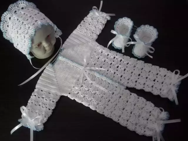 Crochet baby outfit  Newborn girl coming home Layette girl Set 3-6 m.