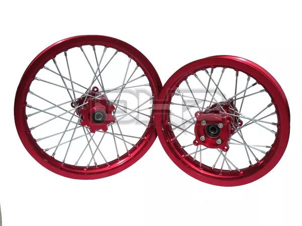 New Red Billet Cnc Hub 14 Front 12 Rear Rim Dhz Pitpro