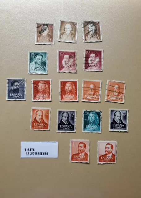 Lote 17 Sellos Segundo Centenario Literatos Gongora Calderon Albeniz Lope Stamp