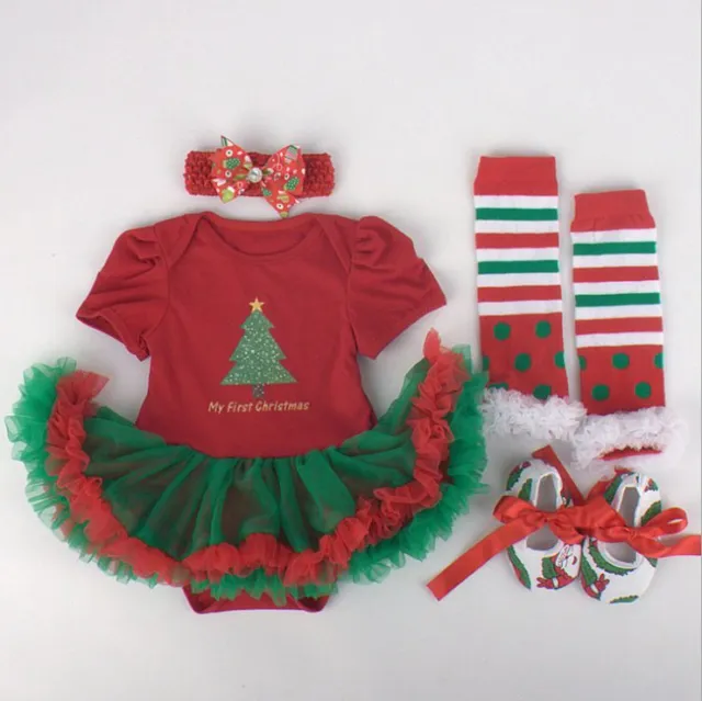 20-22" Reborn Baby Girl Clothing Newborn Christmas Clothes Set Dress Doll Gifts@