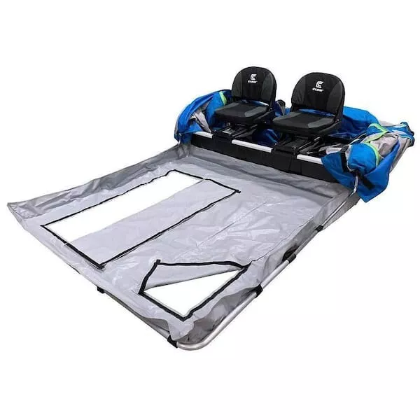 NEW CLAM ICE Fish Tent Shelter Removable Voyager/Thermal Floor W/Carry Bag,  Gray $75.00 - PicClick