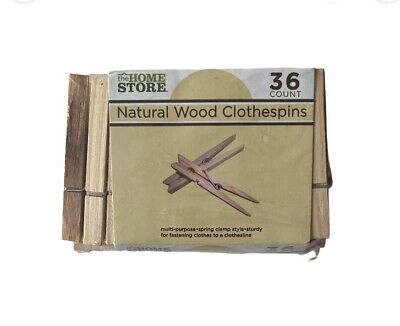 Paquete de 36 pinzas de madera natural para lavandería o artesanía