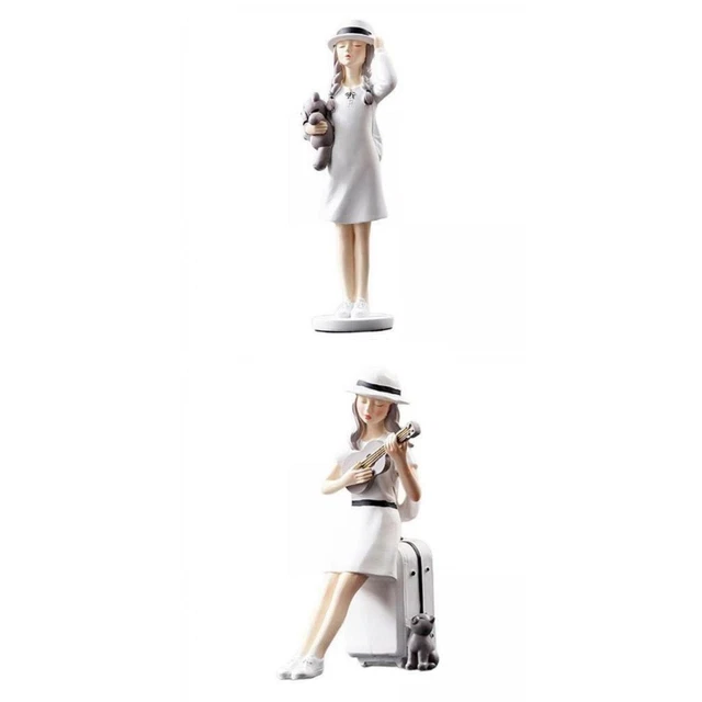 2x Art Girl Figur Statue Dekorative Skulptur Schreibtisch Regal Schrank Dekor