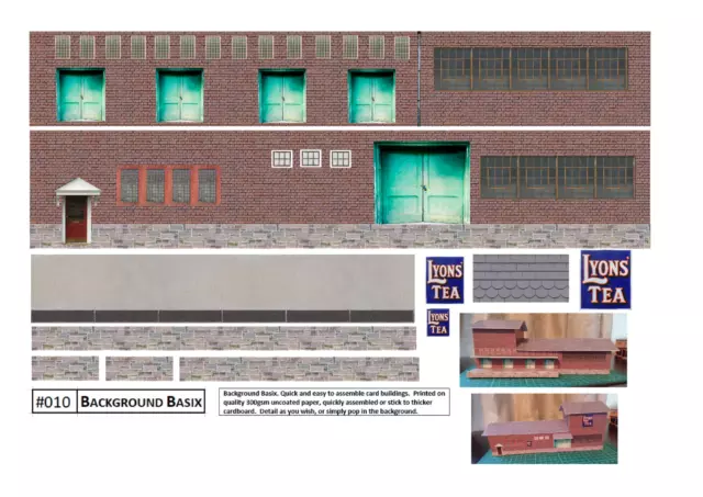 Model Railway Background Cardboard Building Kits HO Scale.