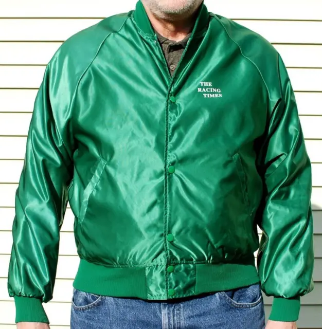Rare 1991 The Racing Times Green Jacket Size L Horse Racing Memorabilia