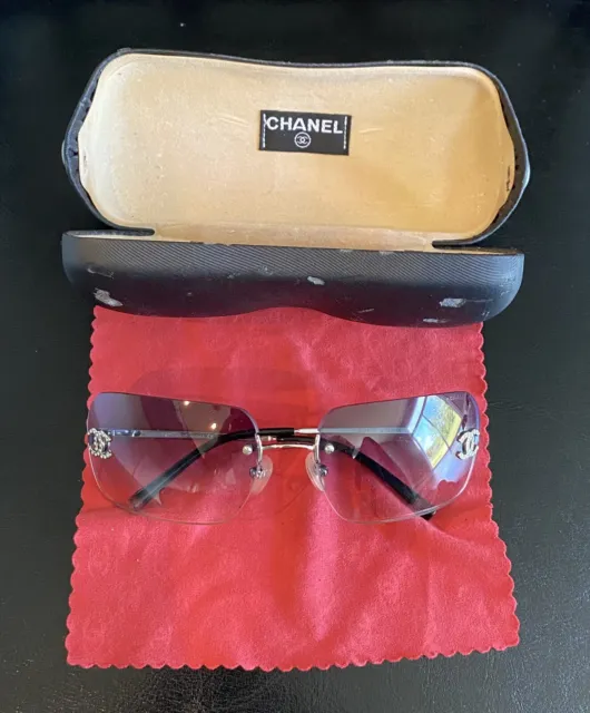 Chanel Rimless Cc Logo Sunglasses - Gem